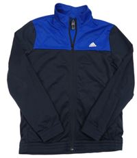 Modro-tmavomodrá sportovní propínací mikina Adidas