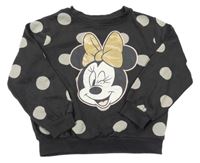 Tmavošedá puntíkatá mikina s Minnie H&M
