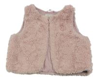 Světlerůžová kožešinová podšitá vesta H&M