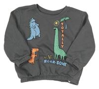 Šedá oversize mikina s dinosaury Primark