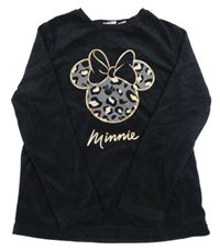 Černá sametová mikina s Minnií Disney