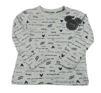 Nové - Šedé melírované triko s Mickeym zn. Primark