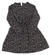 Tmavomodré kytičkované šaty Gemo 