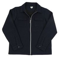 Tmavomodrá vzorovaná propínací mikina River Island 