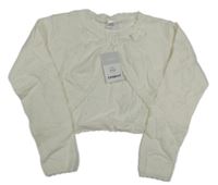 Nové - Bílé svetrové bolerko s dirkovaným vzorem Utridevn