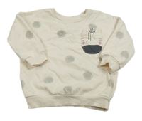 Smetanová mikina s puntíky a zebrou George 