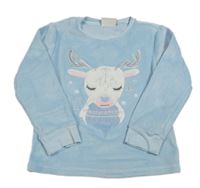 Světlemodrá plyšová mikina se sobem C&A