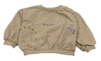 Béžová oversize mikina s dinosaury M&S
