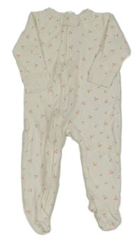 Bílý overal s kytičkami 