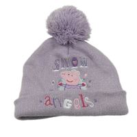Levandulovo-stříbrná pletená čepice s Pepinou 
