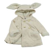 Béžový teplákový zateplený kabátek s kapucí a oušky Piper&Posie