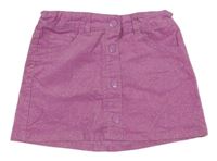 Růžová manšestrová sukně se zlatými puntíky C&A