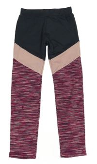 Růžovo-světlerůžovo-antracitové sportovní legíny Topolino