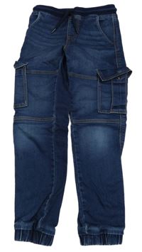 Tmavomodré teplákové cargo cuff rifle Primark