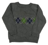 Šedý károvaný svetr Sterda