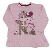 Světlerůžové triko se zvířátky Ergee