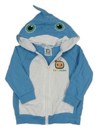 Modro-bílá propínací mikina s kapucí - Cocomelon