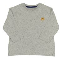 Šedé melírované triko s příšerkou F&F