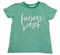 Zelené melírované tričko s nápisem Topomini