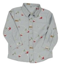 Světlemodrá košile s domečky Dunnes