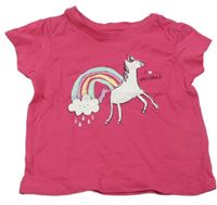 Růžové tričko s jednorožcem Primark