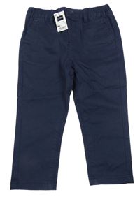 Nové - Tmavmodré plátěné chino kalhoty Dunnes