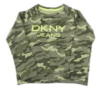 Khaki army mikina s nápisem DKNY