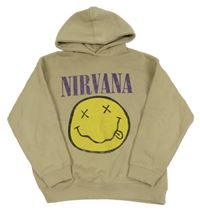 Béžová mikina Nirvana s kapucí Zara