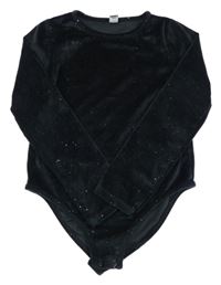 Černé plyšové třpytivé body Tu