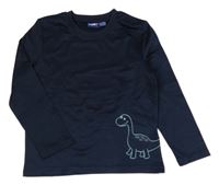 Tmavomodré thermo triko s dinosaurem Lupilu