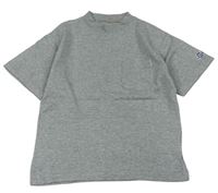 Šedé melírované tričko s kapsou 
