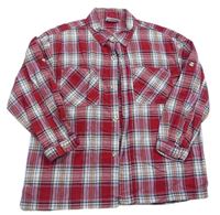 Červeno-bílo-černo-světlemodro/béžová kostkovaná košile Topolino