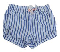 Bílo-modré pruhované kraťasy s mašlí H&M