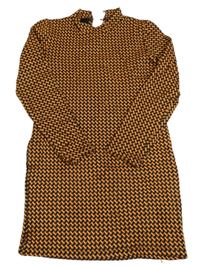 Černo-oranžové vzorované šaty Candy Couture