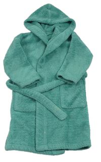 Zelenomodrý chlupatý župan s kapucí Next