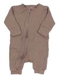 Kakaový žebrovaný overal Next