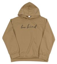 Hnědá mikina s nápisem a kapucí SHEIN