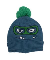 Modrá pletená čepice s příšerkou a bambulí Lily & Dan