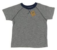 Nové - šedo-tmavomodré melírované tričko Rebel