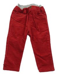 Tmavočervené manšestráky s úpletovým pasem H&M