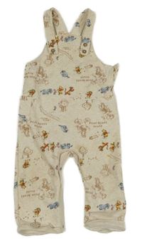 Světlebéžové melírované cargo laclové tepláky s Pú s kamarády Disney