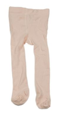 Světlerůžové žebrované punčocháče H&M