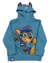 Modrošedá mikina s PAW PATROL - Chase a kapucí C&A