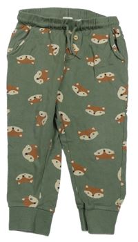 Khaki tepláky s liškami H&M