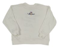 Bílá mikina s nápisy a palmou a obrázky ZARA