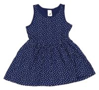 Tmavomodro-bílé puntíkaté šaty C&A