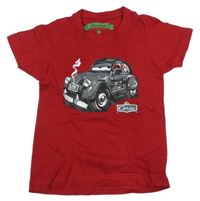 Tmavočervené tričko s autem