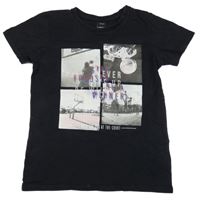 Černé tričko s basketbalisty Chapter young