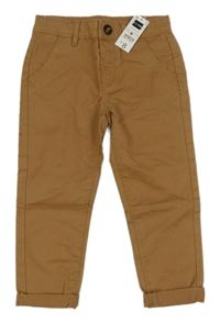 Nové - hnědé chino plátěné kalhoty St. Bernard