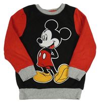 Černo-červená fleecová mikina s Mickeym Disney